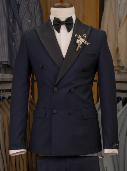 Gold Düğme Dabıl Kruvaze Siyah