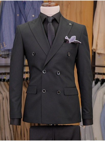 Yün Kruvaze Takım Siyah