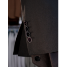 Yün Kruvaze Siyah Slim Fit Erkek Takım Elbise