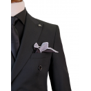 Yün Kruvaze Siyah Slim Fit Erkek Takım Elbise