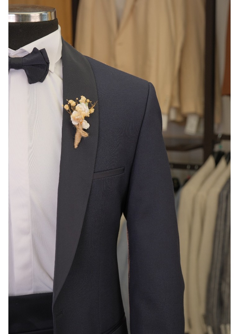 Sabit Şal Yaka Smokin Lacivert