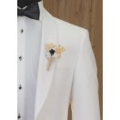 Sabit Şal Yaka Smokin Krem