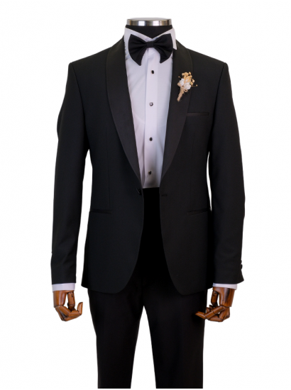 Sabit Şal Yaka Smokin Siyah