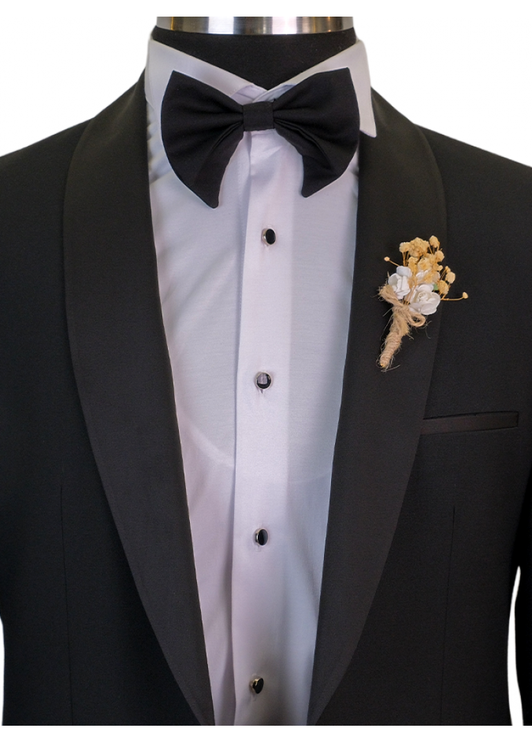 Sabit Şal Yaka Siyah Slim Fit Erkek Smokin