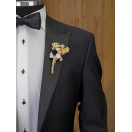 Siyah Slim Fit Smokin Damatlık Erkek Takım Elbise