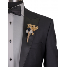 Siyah Slim Fit Smokin Damatlık Erkek Takım Elbise