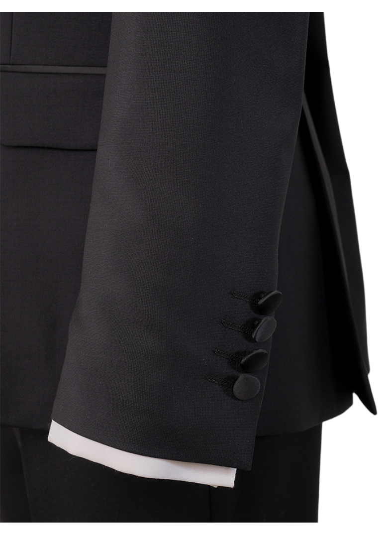 Siyah Slim Fit Smokin Damatlık Erkek Takım Elbise