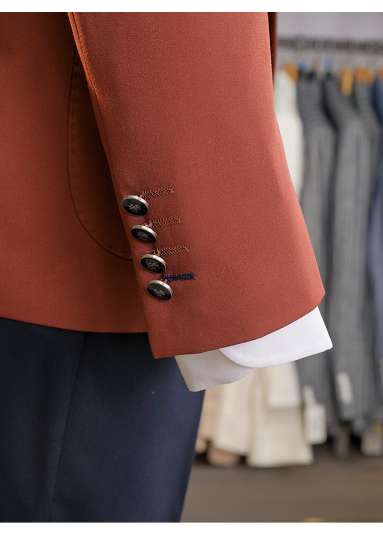 Torba Cep Taba Lacivert Slim Fit Erkek Takım Elbise