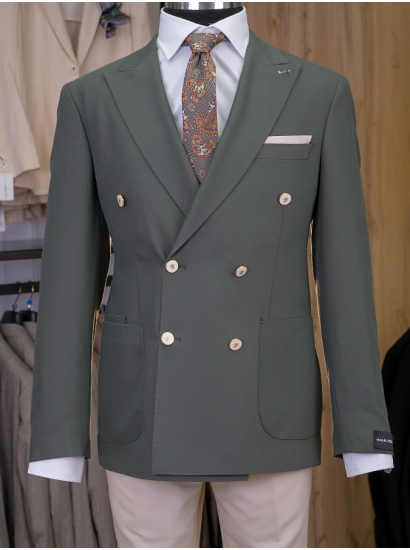 Kombinli Kuruvaze Takım Yeşil Bej 