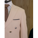 Kombinli Kruvaze Bej-Lacivert Slim Fit Erkek Takım Elbise