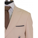 Kombinli Kruvaze Bej-Lacivert Slim Fit Erkek Takım Elbise