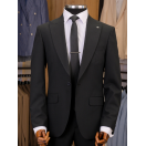 Yün Siyah Slim Fit Erkek Takım Elbise