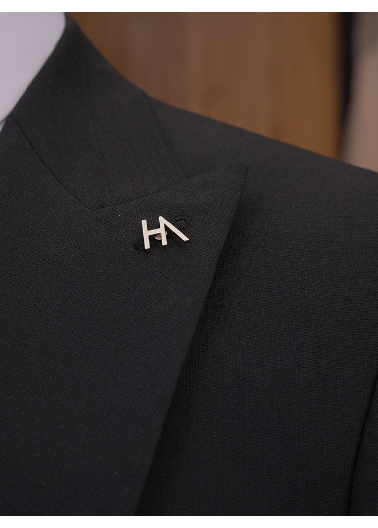 Yün Siyah Slim Fit Erkek Takım Elbise