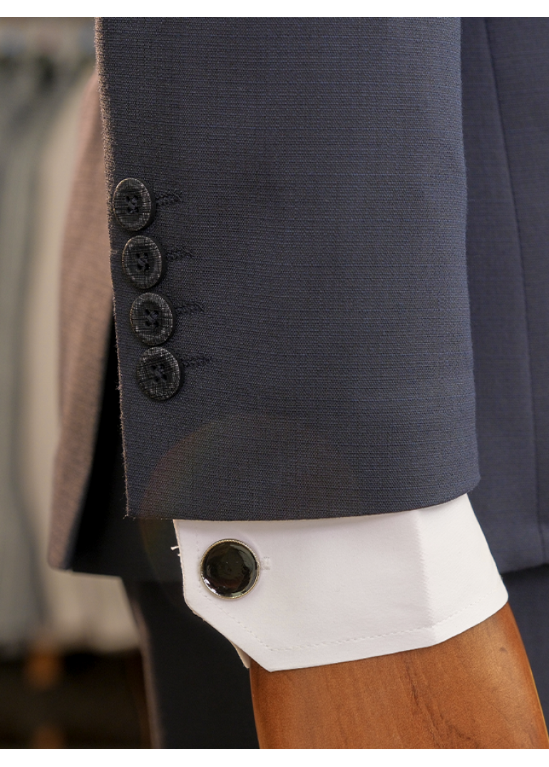 Yün Lacivert Slim Fit Erkek Takım Elbise