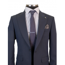 Yün Lacivert Slim Fit Erkek Takım Elbise