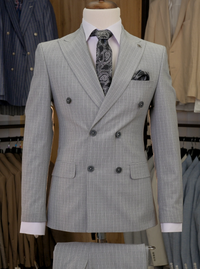 Yün Çizgili Kruvaze Gri