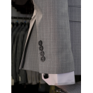 Çizgili Kruvaze Gri Slim Fit Erkek Takım Elbise