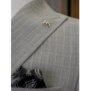 Çizgili Kruvaze Gri Slim Fit Erkek Takım Elbise