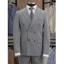 Çizgili Kruvaze Antrasit Slim Fit Erkek Takım Elbise