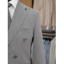 Çizgili Kruvaze Antrasit Slim Fit Erkek Takım Elbise