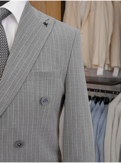 Yün Çizgili Kruvaze Antrasit