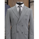 Çizgili Kruvaze Antrasit Slim Fit Erkek Takım Elbise