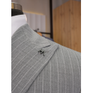 Çizgili Kruvaze Antrasit Slim Fit Erkek Takım Elbise