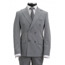 Çizgili Kruvaze Antrasit Slim Fit Erkek Takım Elbise