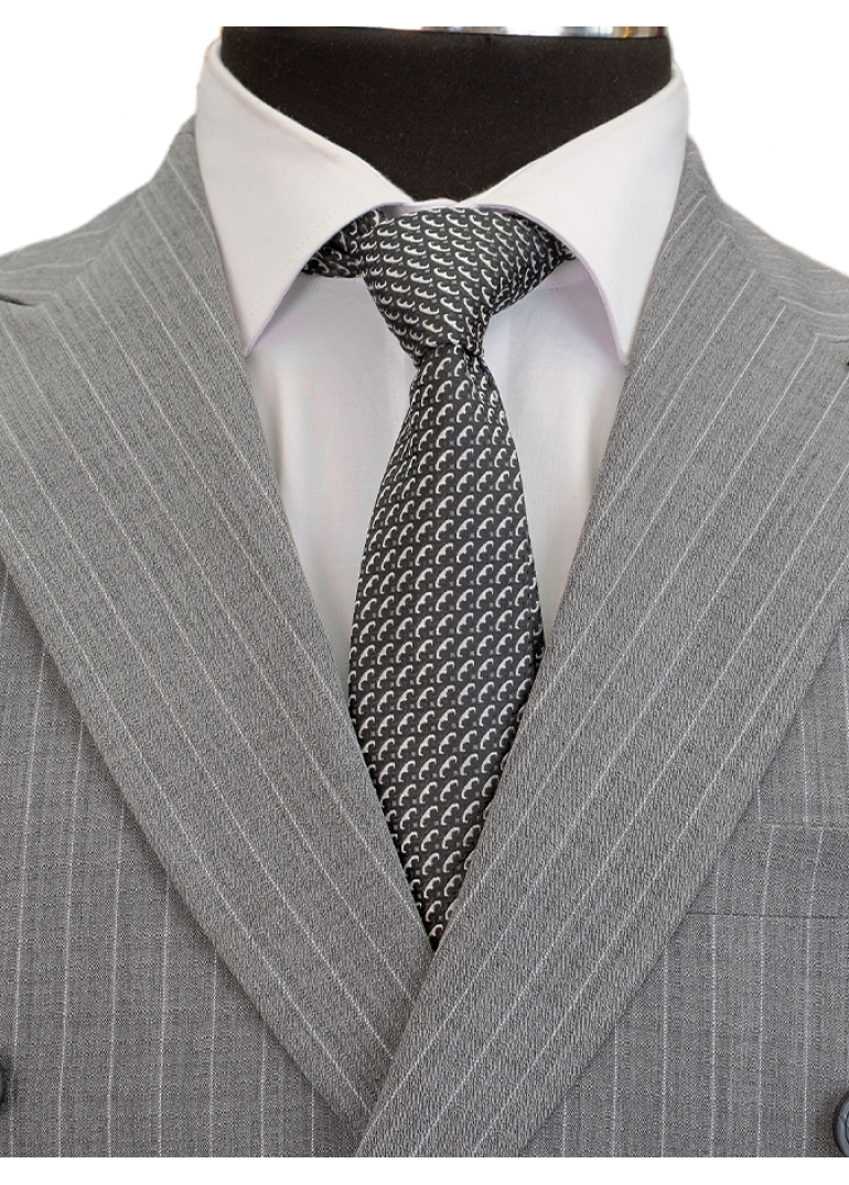 Çizgili Kruvaze Antrasit Slim Fit Erkek Takım Elbise