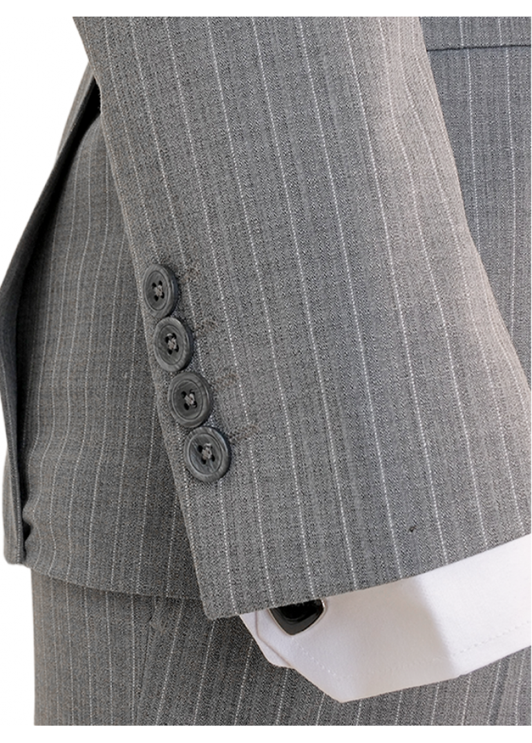 Çizgili Kruvaze Antrasit Slim Fit Erkek Takım Elbise