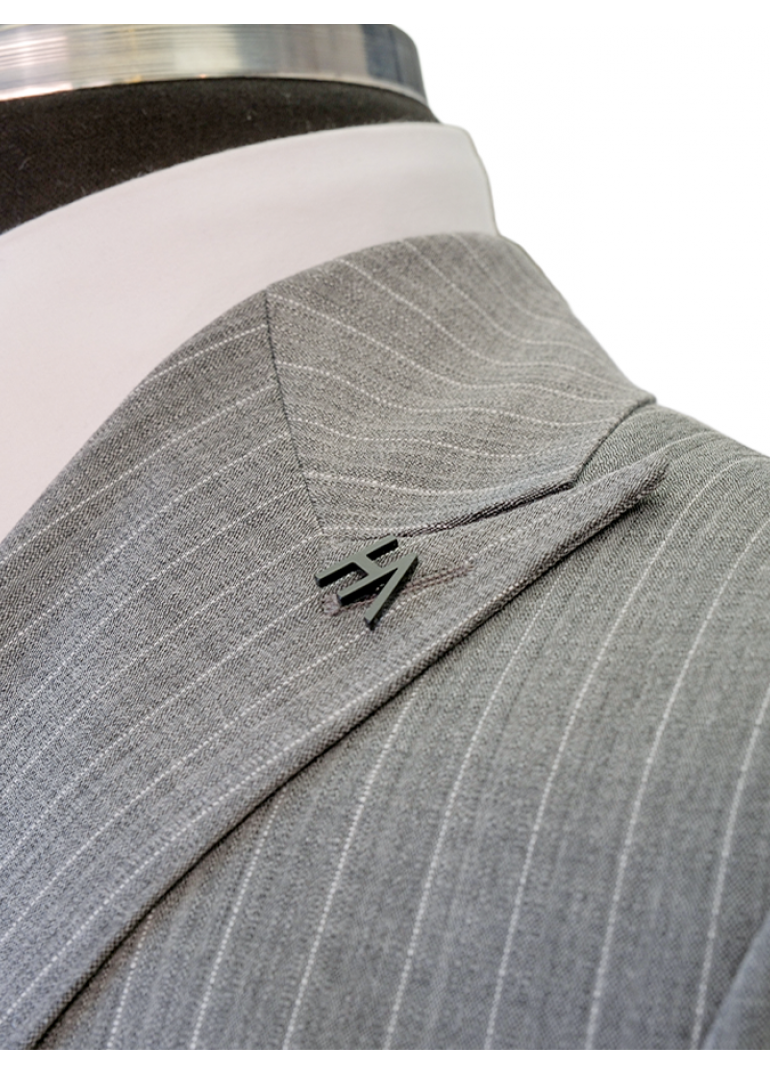 Çizgili Kruvaze Antrasit Slim Fit Erkek Takım Elbise