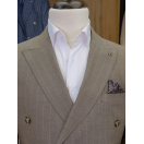 Çift Cep Çizgili Slim Fit Erkek Kruvaze Takım Elbise