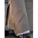 Çift Cep Çizgili Slim Fit Erkek Kruvaze Takım Elbise