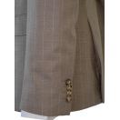 Çift Cep Çizgili Slim Fit Erkek Kruvaze Takım Elbise