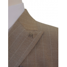 Çift Cep Çizgili Slim Fit Erkek Kruvaze Takım Elbise