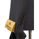 Yün Çizgili Kruvaze Siyah Slim Fit Erkek Takım Elbise