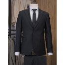 Çizgili Siyah Slim Fit Erkek Takım Elbise