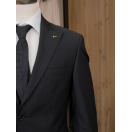 Çizgili Siyah Slim Fit Erkek Takım Elbise