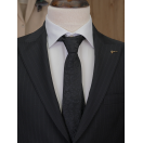 Çizgili Siyah Slim Fit Erkek Takım Elbise