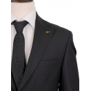 Çizgili Siyah Slim Fit Erkek Takım Elbise