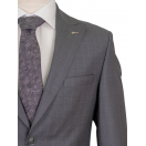 Yün Geniş Çizgili Gri Slim Fit Erkek Takım Elbise