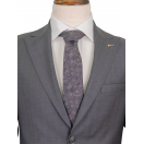 Yün Geniş Çizgili Gri Slim Fit Erkek Takım Elbise