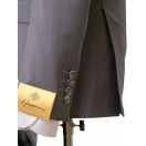 Yün Geniş Çizgili Gri Slim Fit Erkek Takım Elbise