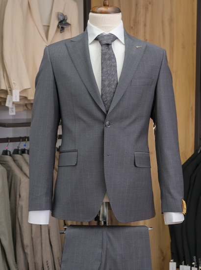 Yün HVN Geniş Çizgili Gri