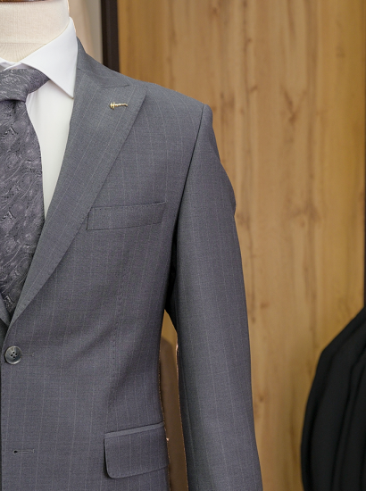 Yün HVN Geniş Çizgili Gri