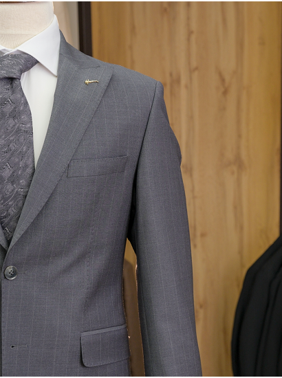 Yün HVN Geniş Çizgili Gri