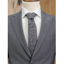 Yün Geniş Çizgili Gri Slim Fit Erkek Takım Elbise