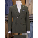 Metal Düğme Kruvaze Yeşil Slim Fit Erkek Takım Elbise