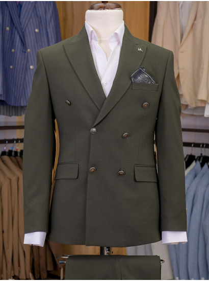 Metal Düğme Kruvaze Yeşil