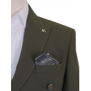 Metal Düğme Kruvaze Yeşil Slim Fit Erkek Takım Elbise